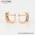 97123 xuping moda de lujo color oro rosa circonitas sintéticas pavimentadas señoras pendientes de aro